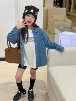 【100-170】アウター 女の子 デニム ウォッシュド レトロ - 画像 (3)
