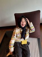 【100-160】ニットセーター 女の子 ジャカード柄 韓国風 クルーネック リラックス - 画像 (3)