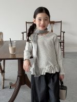 【100-170】トップス 女の子 フリル 花柄 シンプル - 画像 (3)