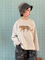 【100-160】長袖Tシャツ 男の子 ヒョウプリント ベーシック - 画像 (4)