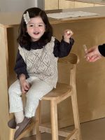 【73-110】ベスト トップス レギンス ニット 長袖 花柄 女の子 - 画像 (2)