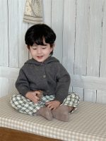 【73-110】カーディガン ズボン ニット フード付き 無地 男の子 - 画像 (3)