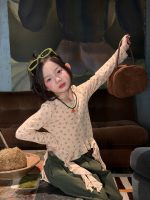 【100-160】長袖Tシャツ 女の子 おしゃれ 花柄 フリンジデザイン - 画像 (9)