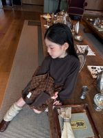 【90-150】カーディガンorインナーorワイドパンツ 女の子 刺繍 コーデュロイ - 画像 (6)