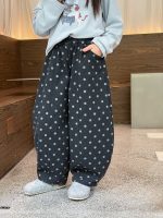 【100-170】パンツ 女の子 ドット柄 ゆったり 履きやすい