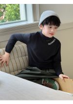 【100-160】長袖トップス 男の子 英字刺繍 モックネック 着回しやすい - 画像 (4)