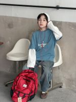 【100-170】長袖Tシャツ 男の子 コットン 英字プリント レイヤード風 - 画像 (13)