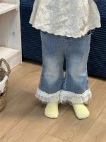 【73-110】二点セット ズボン トップス+サロペット ドット柄 デニム 女の子 - 画像 (8)