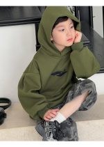【90-150】パーカー 男の子 英字プリント 韓国風 ストリート カジュアル - 画像 (8)