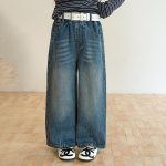 【100-170】パンツ 女の子 デニム ウォッシュド カジュアル - 画像 (7)