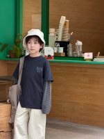 【100-170】長袖Tシャツ 男の子 ボーダー袖 レイヤード風 英字プリント - 画像 (4)