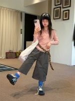【100-160】長袖Tシャツ 女の子 チュール 切り替え 無地 - 画像 (2)