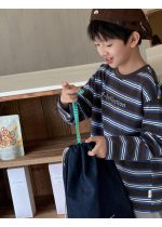 【100-160】長袖Tシャツ 男の子 カジュアル ボーダー柄 ゆったり - 画像 (16)