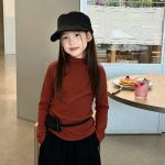 【100-170】インナーシャツ 女の子 ハーフタートルネック ストレッチで快適 - 画像 (11)