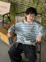 【90-160】セーター ズボン 折り襟 ストライブ 長袖 カジュアル 男の子 - 画像 (6)