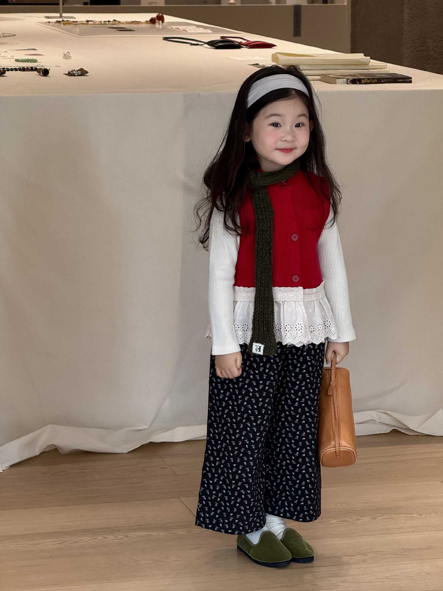 O1CN015zd8Mq1faaRqsJR0G_2050474023-0-cib.jpg 【90-140】ニットベスorパンツ 女の子 レース 韓国風 ガーリー 花柄 - 画像 (1)