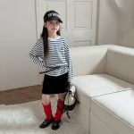 【100-170】長袖Tシャツ 女の子 ボーダー柄 刺繍 かわいい - 画像 (7)