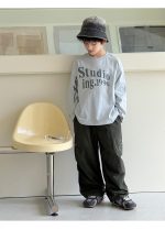 【100-160】長袖Tシャツ 男の子 英字プリント アメカジ ゆったり - 画像 (15)