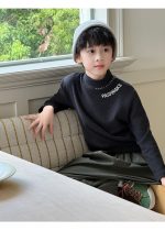 【100-160】長袖トップス 男の子 英字刺繍 モックネック 着回しやすい - 画像 (16)