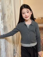 【100-170】トップス 女の子 レイヤード ニット 折り襟 - 画像 (5)