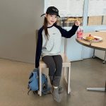 【100-170】長袖Ｔシャツ 女の子 ラグラン ストレッチ シンプル - 画像 (7)