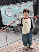 【90-170】長袖Tシャツ 男の子 配色 英字プリント 韓国風 カジュアル - 画像 (5)