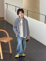 【100-170】シャツ 男の子 刺繍 チェック柄 韓国風 カジュアル - 画像 (8)