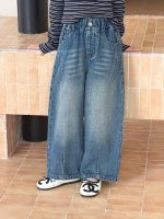 【100-170】パンツ 女の子 デニム ウォッシュド カジュアル - 画像 (6)