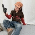 【100-170】長袖Tシャツ 女の子 切り替え 英字 トレンド - 画像 (6)