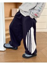 【100-160】パンツ 男の子 配色デザイン ゆったり カジュアル - 画像 (3)