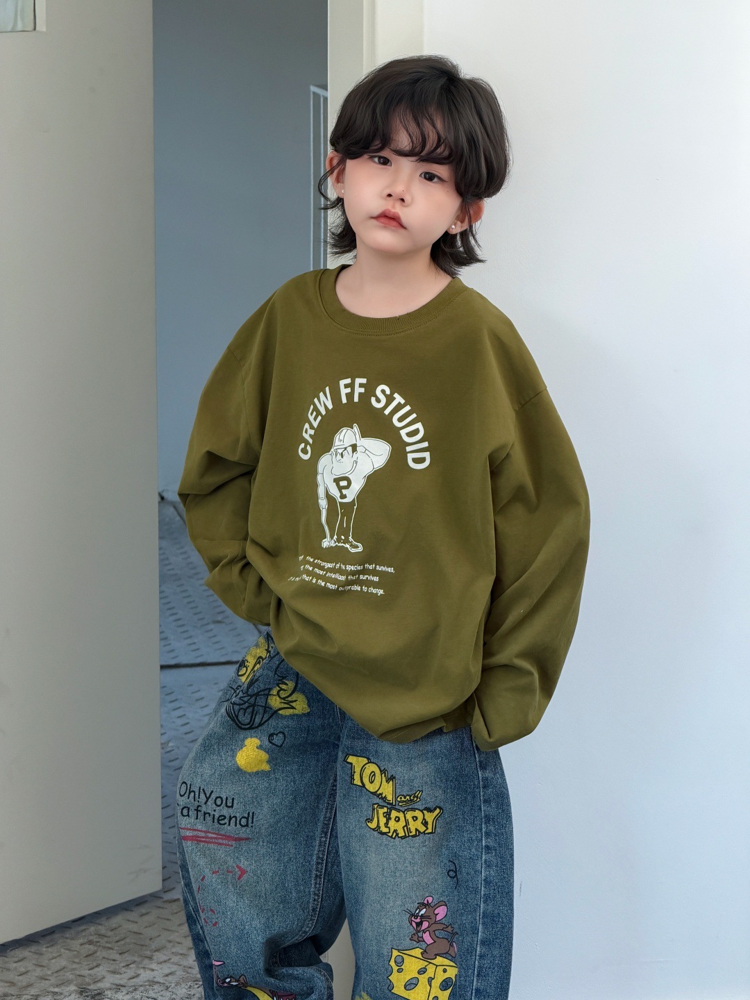 O1CN018xffez2JlejJKWzCn_2215104159462-0-cib.jpg 【100-150】長袖Tシャツ 男の子 英字プリント カジュアル ゆったり - 画像 (1)