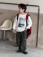 【90-160】長袖Ｔシャツ 男の子 英字 カートゥーン プリント カジュアル - 画像 (3)