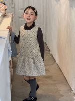 【100-150】ジャンパースカート 女の子 小花柄 フリル 韓国風 - 画像 (11)