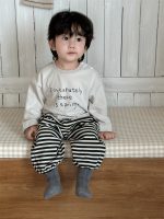 【73-110】パーカー ズボン 英字 プリント ストライブ カジュアル 男の子