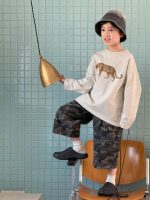 【100-160】長袖Tシャツ 男の子 ヒョウプリント ベーシック - 画像 (3)