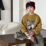 【90-160】トレーナー 男の子 カートゥーンプリント 裏起毛 あったか