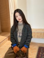 【100-170】セーター 女の子 ニット 無地 Vネック - 画像 (4)