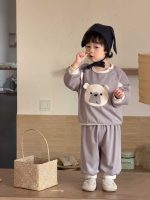 【73-110】二点セット パーカー+ズボン クマ柄 長袖 男の子 - 画像 (5)