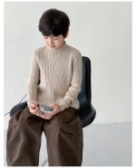 【90-160】ニットトップス 男の子 リブ編み 韓国風 あったか インナー - 画像 (16)