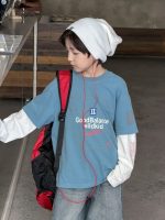 【100-170】長袖Tシャツ 男の子 コットン 英字プリント レイヤード風 - 画像 (12)