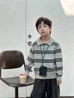 【90-160】ポロニット 男の子 ボーダー柄 韓国風 プレッピー - 画像 (18)