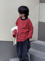 【100-160】長袖Tシャツ 男の子 ボーダー柄 レトロ 合わせやすい - 画像 (3)
