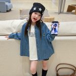 【100-170】アウター 女の子 デニム ウォッシュド レトロ - 画像 (7)