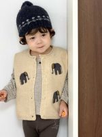 【73-110】ベスト Tシャツ ニット ゾウ柄 ストライブ 合わせやすい  男の子 - 画像 (7)