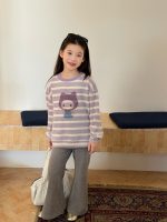 【100-170】トレーナー 女の子 ボーダー柄 ネコ カジュアル - 画像 (5)