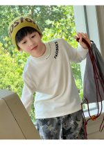 【100-160】長袖トップス 男の子 英字刺繍 モックネック 着回しやすい - 画像 (22)