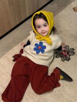 【90-140】ニットベストorインナーorパンツ 女の子 可愛い フラワーモチーフ - 画像 (15)