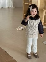 【73-110】ベスト トップス レギンス ニット 長袖 花柄 女の子 - 画像 (4)
