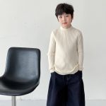 【90-160】ニットトップス 男の子 リブ編み 韓国風 あったか インナー - 画像 (6)