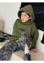 【90-150】パーカー 男の子 英字プリント 韓国風 ストリート カジュアル - 画像 (7)